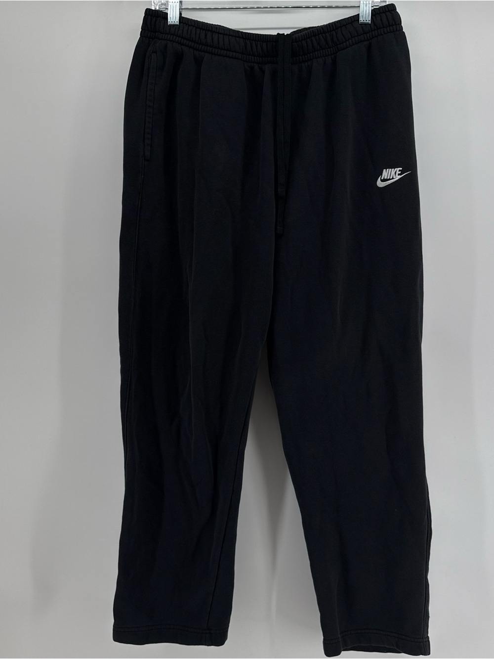 Nike Y2k Baggy Sweatpants Mens XL Black Fleece Jogger Swoosh Logo Tapered